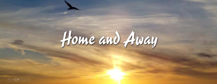 Home and Away logo over ATV Network photo of sunset
