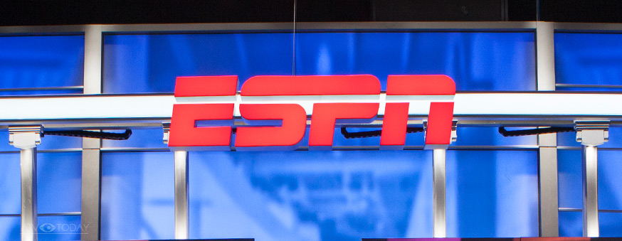 ESPN logo within a studio set
