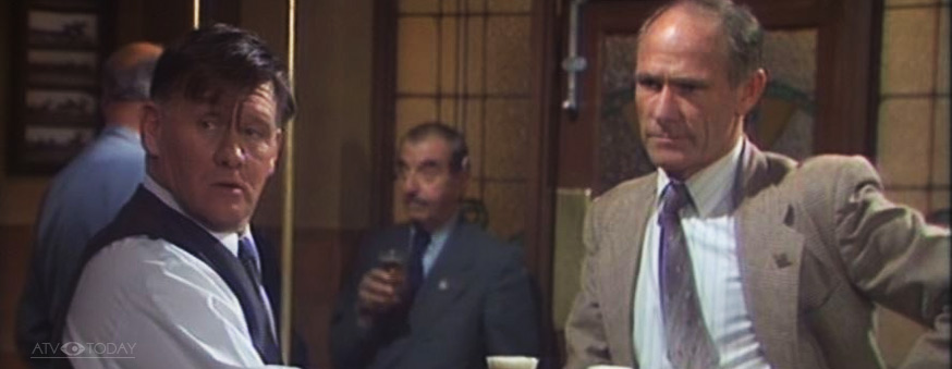 Article Image shows: Jack Fletcher (Reg Gorman) lines up the beers for Norm Baker (Norman Yemm)